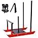 Weight Training Pull Sled, Fitness Strength Speed Training Steel Power Sleds & Chutes Workout Equipment for Athletic Exercise and Speed Improvement (Red)