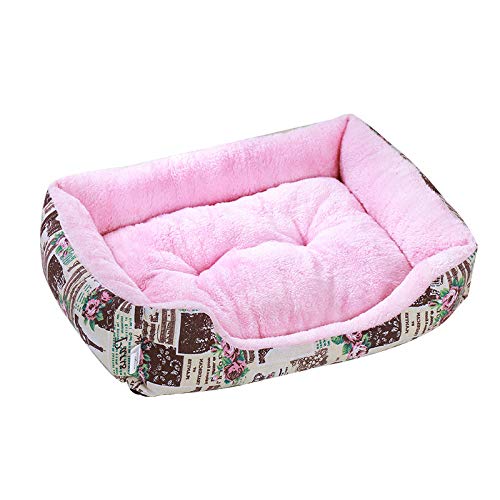 FHCSAO Lit De Chat Moelleux Lit De Chien Rond Confortable Lavable Ultra Doux Donut Chat Pet Matelas pour Animal Domestique Nest Deep Sleep,Multi-Colored-XL