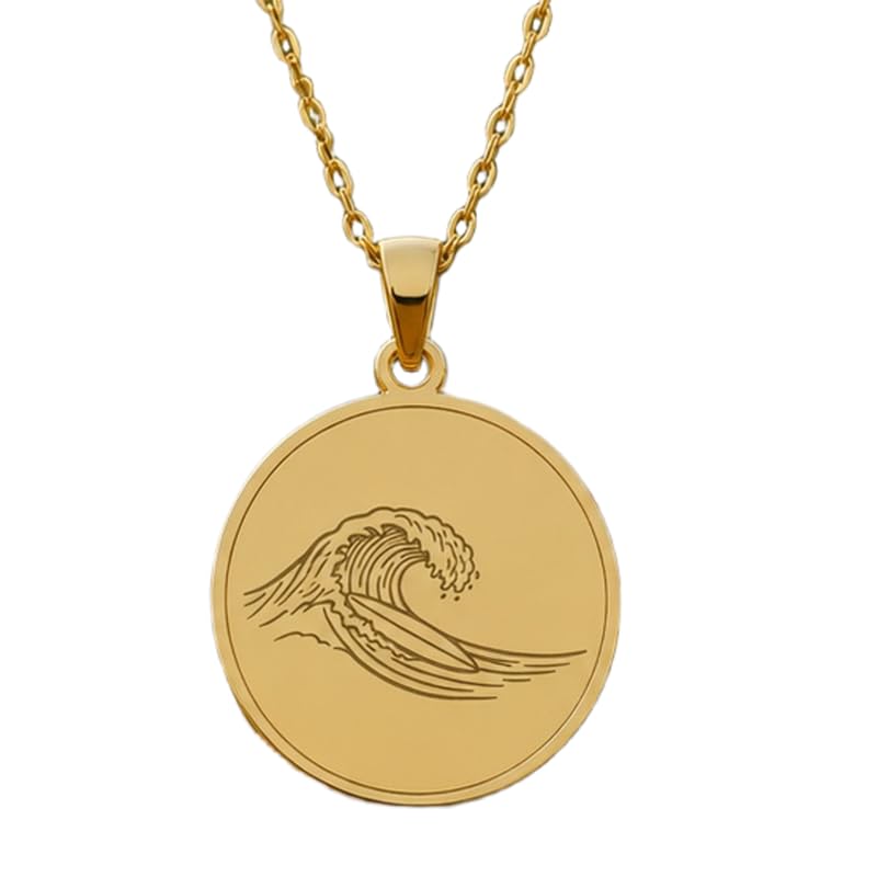 Pendentif surfeur en argent gravé, l'accessoire idéal pour vos journées de plage