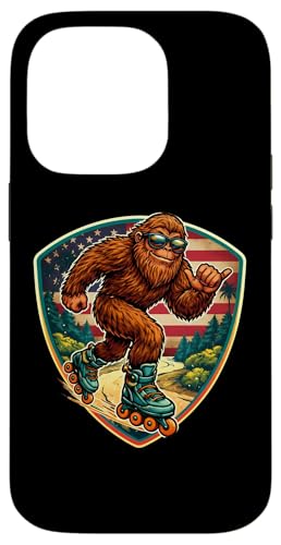 Sasquatch Rollerblading�r�b�O�t�b�g�V���J���[���[�u���[�h�A�����J�� �X�}�z�P�[�X iPhone 14 Pro �p