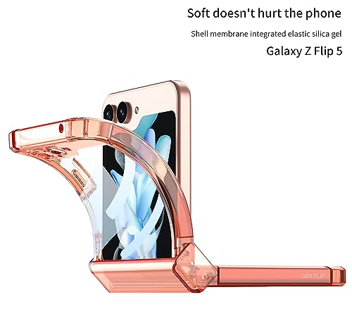 Image of BOUNCEBACK Transparent Shockproof Hinge Cover Case for Samsung Galaxy Z Flip5 / Galaxy Flip 5 Case Cover - (Clear Green | Rubber)