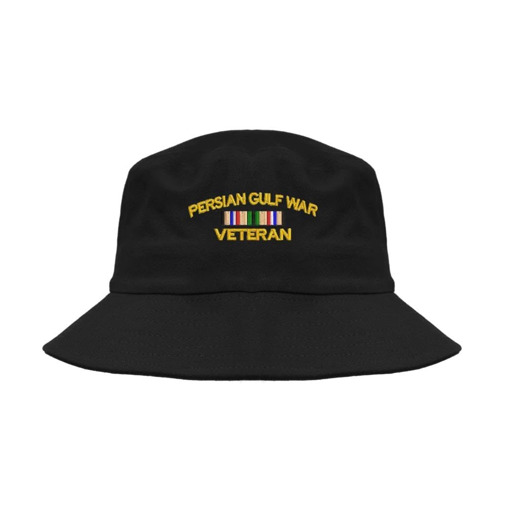 Lufufu Persian Freedom Miliary Embroidered Bucket hat Black