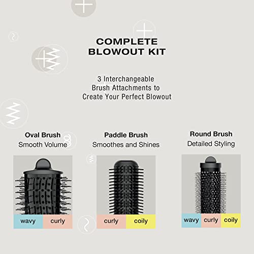 Conair The Curl Collective 3-In-1 Blowout Kit, 3 Interchangeable Brush Attachments To Create Your Perfect Blowout #TOP1