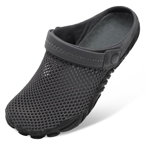 Besroad Comfortable Strong Mens Wide Shoes Summmer Out Water Sports Athletic Water Shoes Mesh Dark Grey 9.5 Women/8 Men by Besroad - Used condition - US$14.63