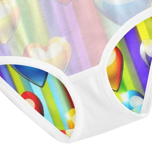 Fancy Girls Underwear Toddlers 2t Cotton Girl Panties Cute Colorful Glossy Hearts Red Rainbow Briefs Underpants 5