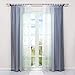 Produktbild HongYa 2er-Pack Farbverlauf Gardinen Transparenter Voile Vorhänge Schals mit Kräuselband H/B 245/140 cm Grau