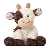 Hopearl Adorable Plush Cow Toy Floppy Dairy Cattle Soft Stuffed Animal Cute Birthday Gifts for Boys Girls Kids Toddlers, Brown, 9''