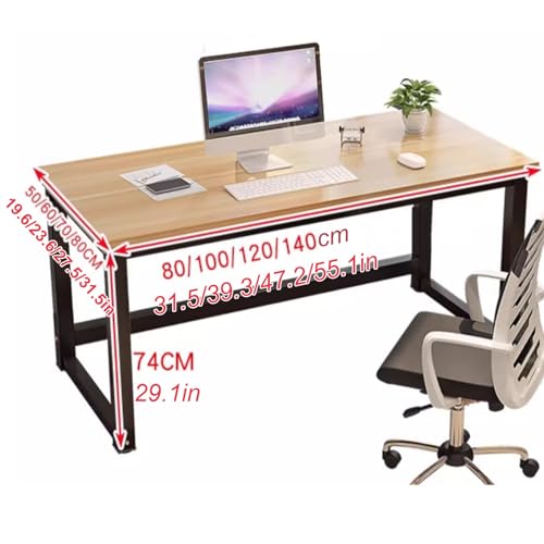 Bureau rectangulaire 140 x 70 cm noyer pour ordinateur