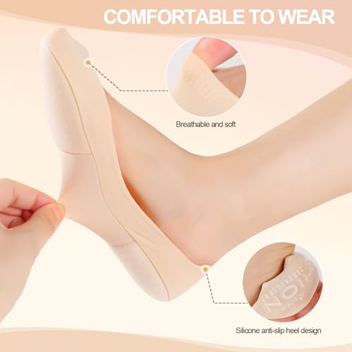 Image of No Show Socks Women with Sponge 6 Pairs Cushioned Sole