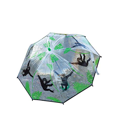 Antikas - Kinderregenschirm mit Affenmotiv, Schirm für Kinder, Regenschirm Schimpansen Cover