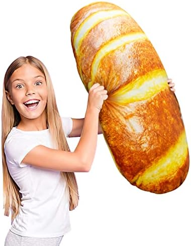 QYA 3D Simulation Buttered Bread Pillow for a Funny Gift, 40 Inch Long Pillow Bread Plush Hugging Pillow, Funny Food Plush Stuffed Toy