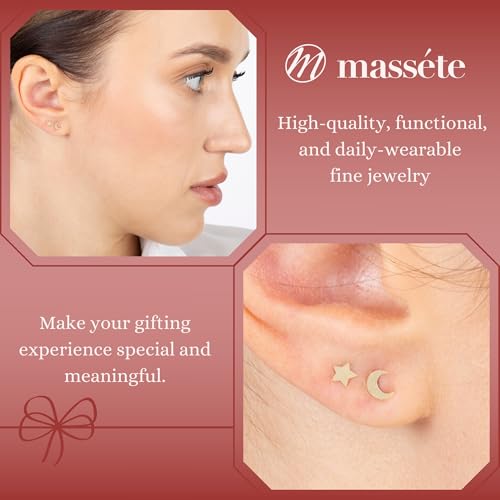 14k Yellow Gold Tiny Star Moon Earrings Stud Shiny Polished Screwback Closure3