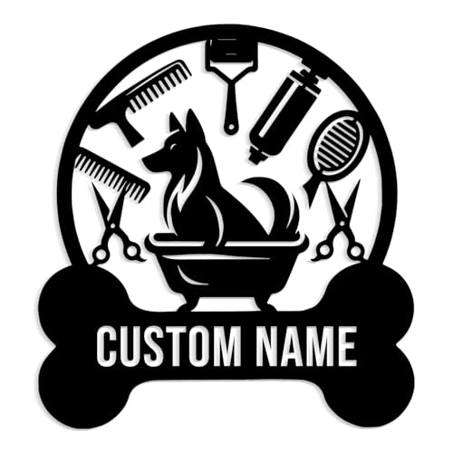 Custom Dog Grooming Metal Wall Art & Sign