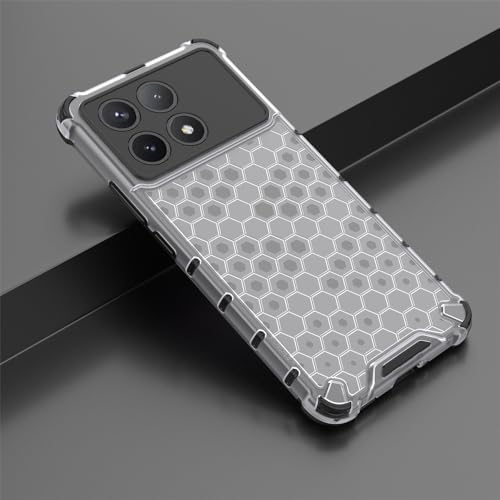 Image of Lustree for Back Cover Shockproof Double Protection Honeycomb Hard PC Back Cover for Poco X6 Pro -Transparent