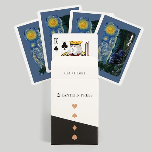 Lantern Press Missouri, Starry Night, Bear and Cub, 52 naipes miniatura 6