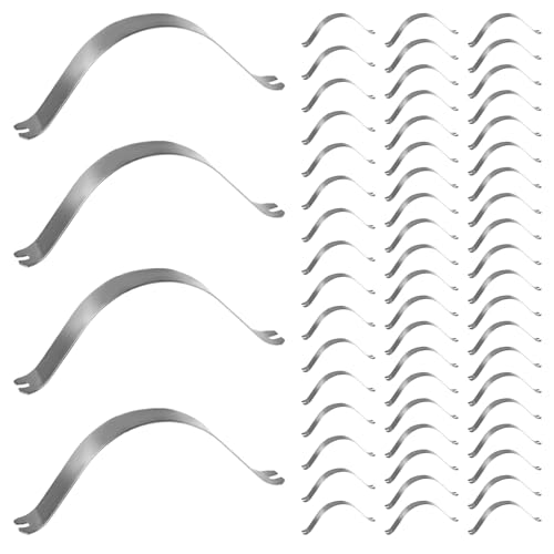 Image of Metal Spring Clips, 50 Pcs Stainless Steel Picture Frame Backing Clips Picture Framing Supplies Picture Frame Hardware Backing Clips Framing Tools for DIY Picture, 85x9mm