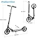Scooters for Kids 8-12, Teens & Adults - Lightweight, Foldable, 8-Inch Big Wheels, Hand Brake & Bell, 4 Adjustable Height Levels, 240 lbs Max Load - Perfect for School, Campus and Park Rides Black