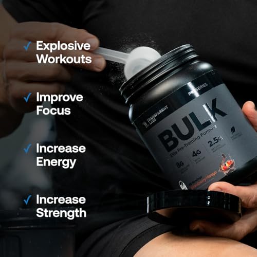 Image of Transparent Labs Bulk Black Pre Workout - Clinically Dosed, Naturally Sweetened Preworkout for Men and Women with Beta Alanine Powder, Citrulline Malate, & Caffeine- 30 Servings, Blue Raspberry