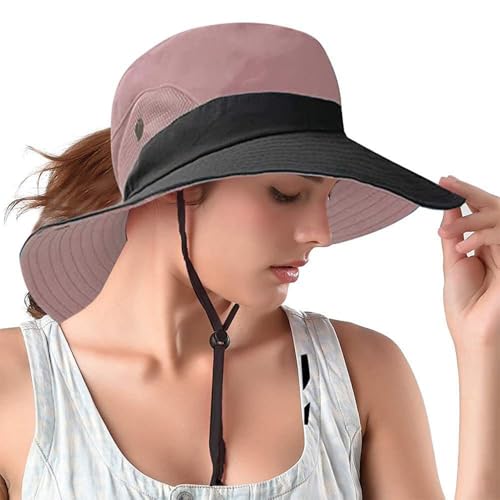Chapéu de Sol Feminino de Verão, Proteção UV, Aba Larga, Dobrável...