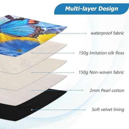 Funda para portátil 13-14 pulgadas flores azules y amarillas miniatura 4