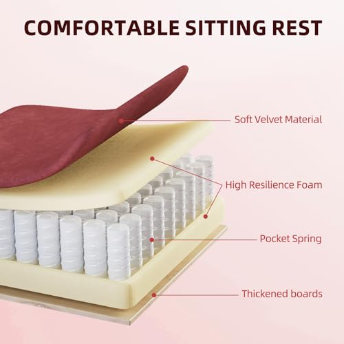 Image of Gaming Chair Racing for Adult, Office Chair with Footrest Massage Lumbar Cushion, Velvet Fabric Reclining Video Game Chairs, Ergonomic Computer Chairs Height Adjustable, for Home Streaming, Red
