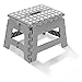 KEPLIN Taburete plegable de 9 pulgadas, reposapiés plegable antideslizante para niños pequeños y ancianos, paso de plástico ligero duradero con asa de transporte para interiores o exteriores (gris)