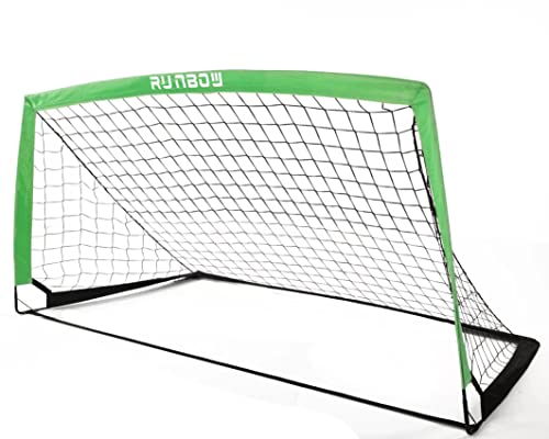 RUNBOW 6'6''X 3'3'' Portable Kids Soccer Goals for Backyard Practice Soccer Nets with Carry Bag, 1 Pack (Green, 6'6''X 3'3'') RUNBOW 6'6''X 3'3'' Portable Kids Soccer Goals for Backyard Practice Soccer Nets with Carry Bag, 1 Pack (Green, 6'6''X 3'3'')