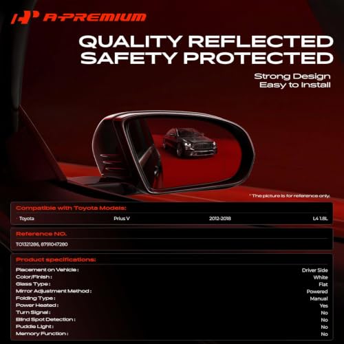 A-Premium Driver Side Power Door Mirror Compatible with Toyota by A-Premium - Used condition - Image 2
