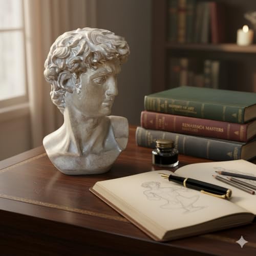 Busto griego romano de David para decorar escritorios y librerías 5