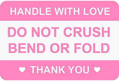 2"x3" 200 PCS Pink Do Not Crush Bend or Fold Stickers for Shipping image 5