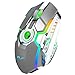 Rechargeable 2.4Ghz Wireless Gaming Mouse with USB Receiver,7 Colors Backlit for MacBook, Computer PC, Laptop (600Mah Lithium Battery) (Z30 Gray)