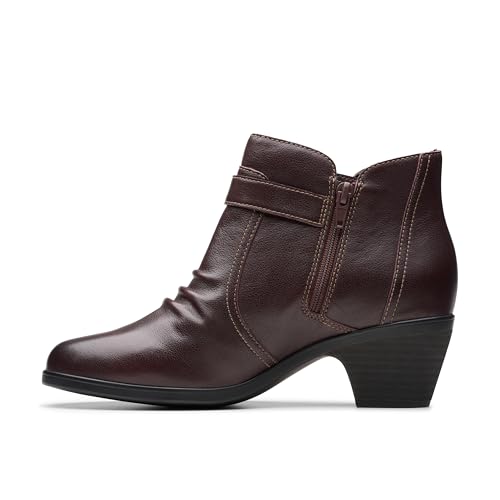 Clarks Clarks Collection Women's Emily 2 Opal Ankle Boot, Dark Brown Leather, 8.5 Medium US