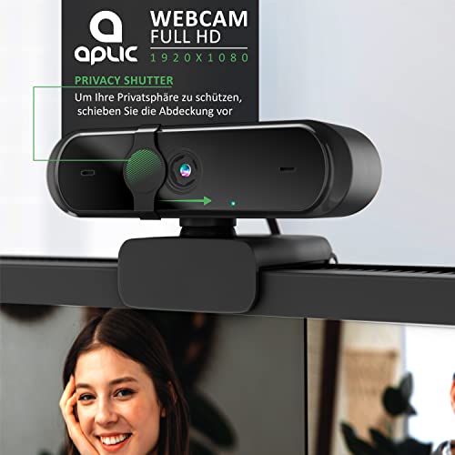 CSL - Webcam, Full-HD 1080p 30 FPS, Objektivabdeckung & Dual Mikrofon, Klarer Stereo-Sound, Belichtungskorrektur, USB-Anschluss, Plug & Play, für Videoanrufe, Skype, Teams, Zoom - Schwarz – Bild 7