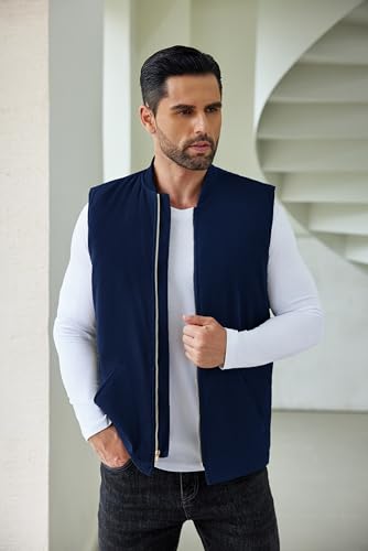 COOFANDY Men's Puffer Vest Loose Fit Quilted Vest Winter Outdoor Zipper Padded Vests Warm Puffy Sleeveless Jacket3