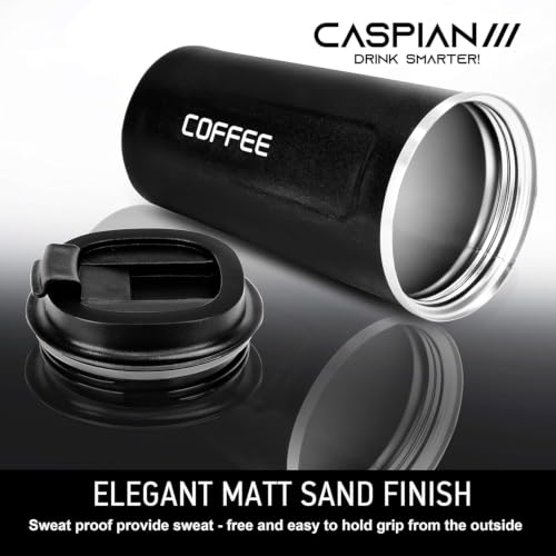 Image of CASPIAN / / / Java Customised Stainless Steel Mug 500 Ml Black Vacuum Insulated with Logo Print-Personalised Mug with Your Name Print for Kids Boys Girls School Office Gym-Perfect for Corporate Gifting