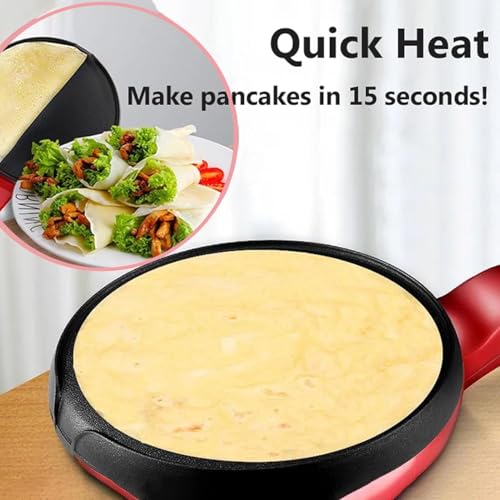 Electric Maker Antihaft-Bratpfanne mit Becken & Schneebesen, Automatische Temperaturregelung, Vielseitiges Kochwerkzeug für Pfannkuchen und Crêpes – Bild 4