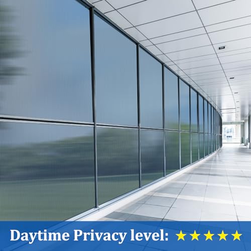SUNBABY Window Privacy Film Heat Blocking: Window Tint for Home Day and Night Privacy Film Reflective Sun Blocking Heat Control Nighttime Anti UV Non-Adhesive (Black, 17.5 x 78.7 inches) - Thumbnail 5