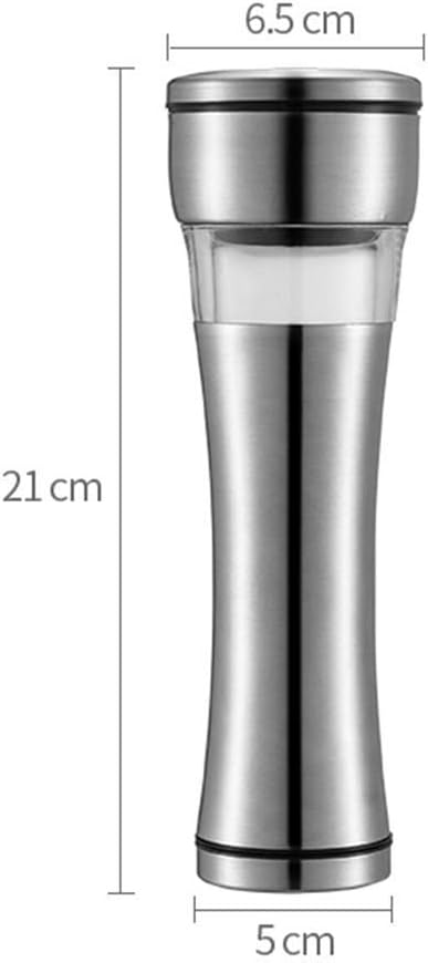 Salt and Pepper Mill Set, 2 Pcs, Adjustable Grinders, Large Steel Bodies, Easy Fill, Brushed Stainless Steel, Manual Grinder, Large Size and Small Size Spice
