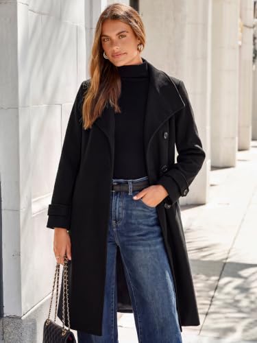 Simplee Women's Winter Stand Collar Single Breasted Belted Long Peacoat - image 7