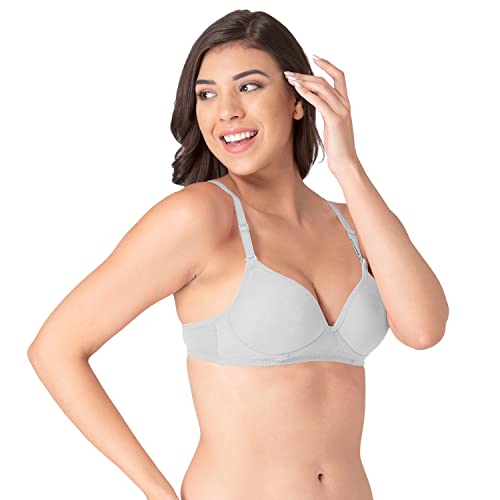 Image of Komli - Heavily Padded Push-Up Bra - Cotton Rich - Balconette - 3 /4th Coverage, Seamless, Wireless, Multiway Straps - T-Shirt Bra