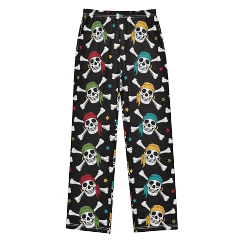 ZZKKO Colored Skulls Pirates Boys Pants for Kids Jogger Pants with Pockets S-XL