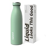Opard Isolierte Edelstahl-Wasserflasche, Trinkflasche Edelstahl für Heiß- und Kaltgetränke - Auslaufsicher, Schwitzfrei -...
