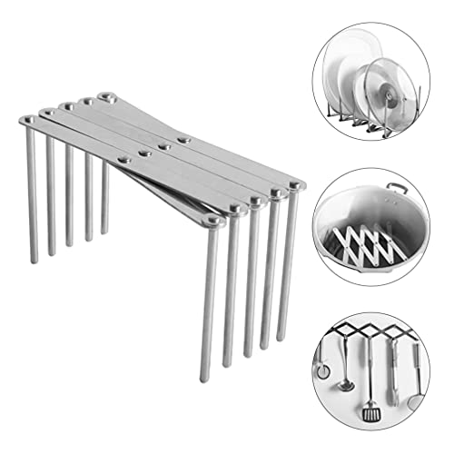 Angoily Pot Deksel Organizer Stand Pan Deksel Houder Keuken Roestvrij Staal Opbergrek - Afbeelding 8