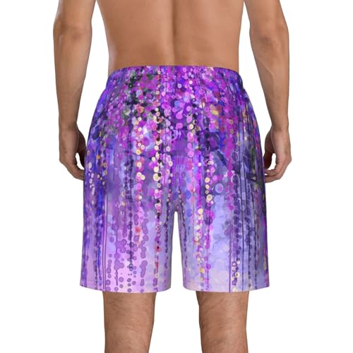 Floral Tree Print Mens Casual Shorts Drawstring Summer Beach Stretch Shorts Novelty Swimtrunks3