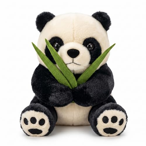 Image of Panda Plush Toy with Bamboo for Kids - Ultra Soft Stuffed Animal, Cute Calm Companion Soft Toy, Huggable Gift for Babies, Toddlers & Boys /Girls - (20 cm)