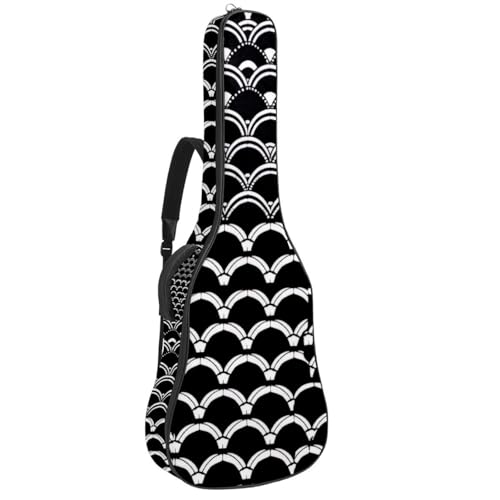 Housse de guitare acoustique 40 pouces sac étanche à motif géométrique noir