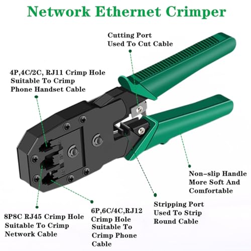 image for Gaobige Network Tool Kit for Cat5 Cat5e Cat6, 11 in 1 Portable Etherne