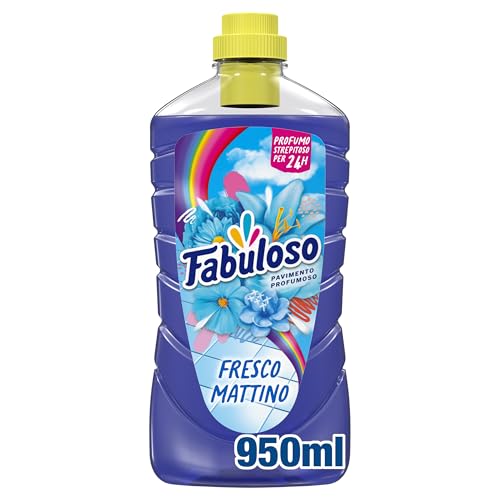 Immagine prodotto: Fabuloso Detersivo Pavimenti Fresco Mattino 950ml | Detergente Multiuso | 100% Pulizia Istantanea | Profumo per 24 ore | Formula Biodegradabile al 98% | 99% Ingredienti di Origine Naturale