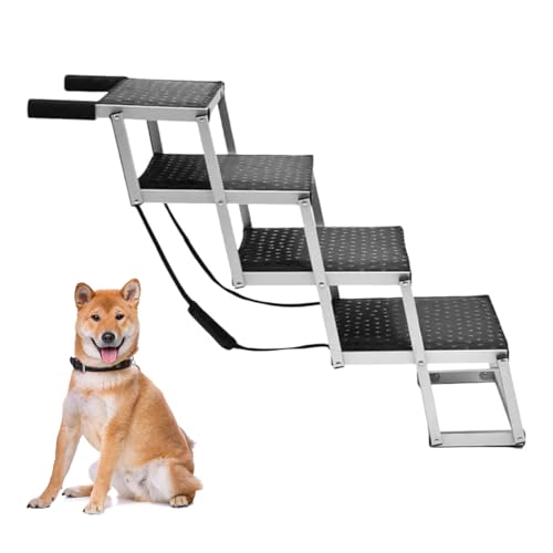 Eyawe ペットステップ ドッグステップ ペット階段 車の出入り ペットスロープ 折りたたみ式 シニア犬用 滑り止め 介護用 収納簡単 大型犬猫用スロープ 出入り簡単