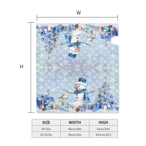 Image of Winter Snowman Mailbox Cover Magnetic 25.5 inchx21 inch Oversize Blue Christmas Tree Balls Xmas Snowflakes Mailbox Wrap Post Cover Decor for Yard Garden Home Outdoor Holiday New Year